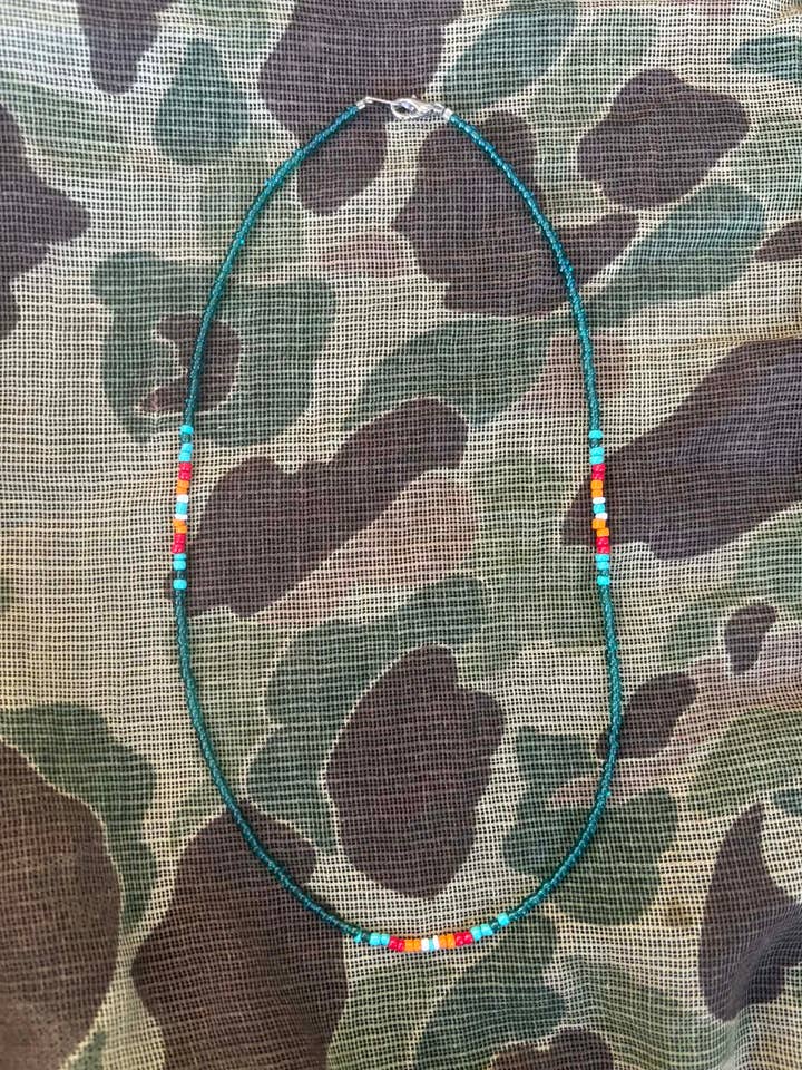 Ocean Blue Genuine Navajo Beaded Choker for wholesale by Wilde Soul