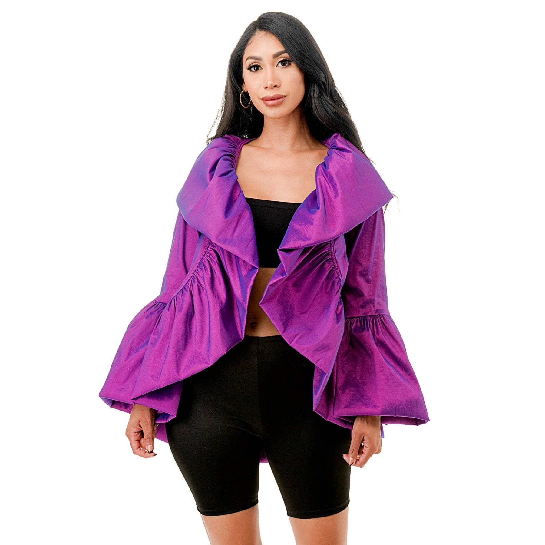 DORCAS – wholesale Jacket – Women's – Long Sleeve Ruffle Detail Jacket Coat6