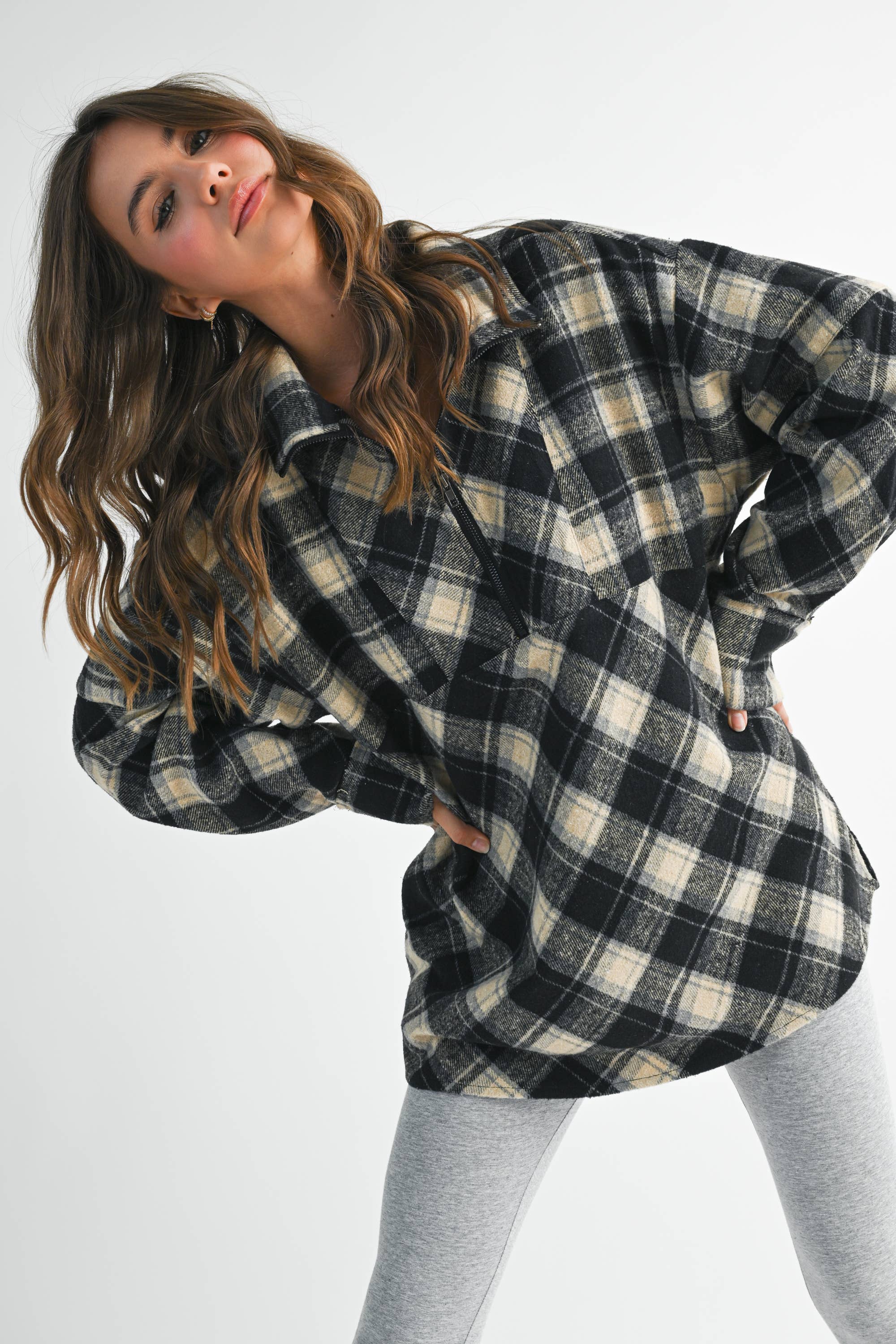 AEMI + CO - Wholesale Sweatshirt - Women's - 8421EK Mya Plaid Pullover 15