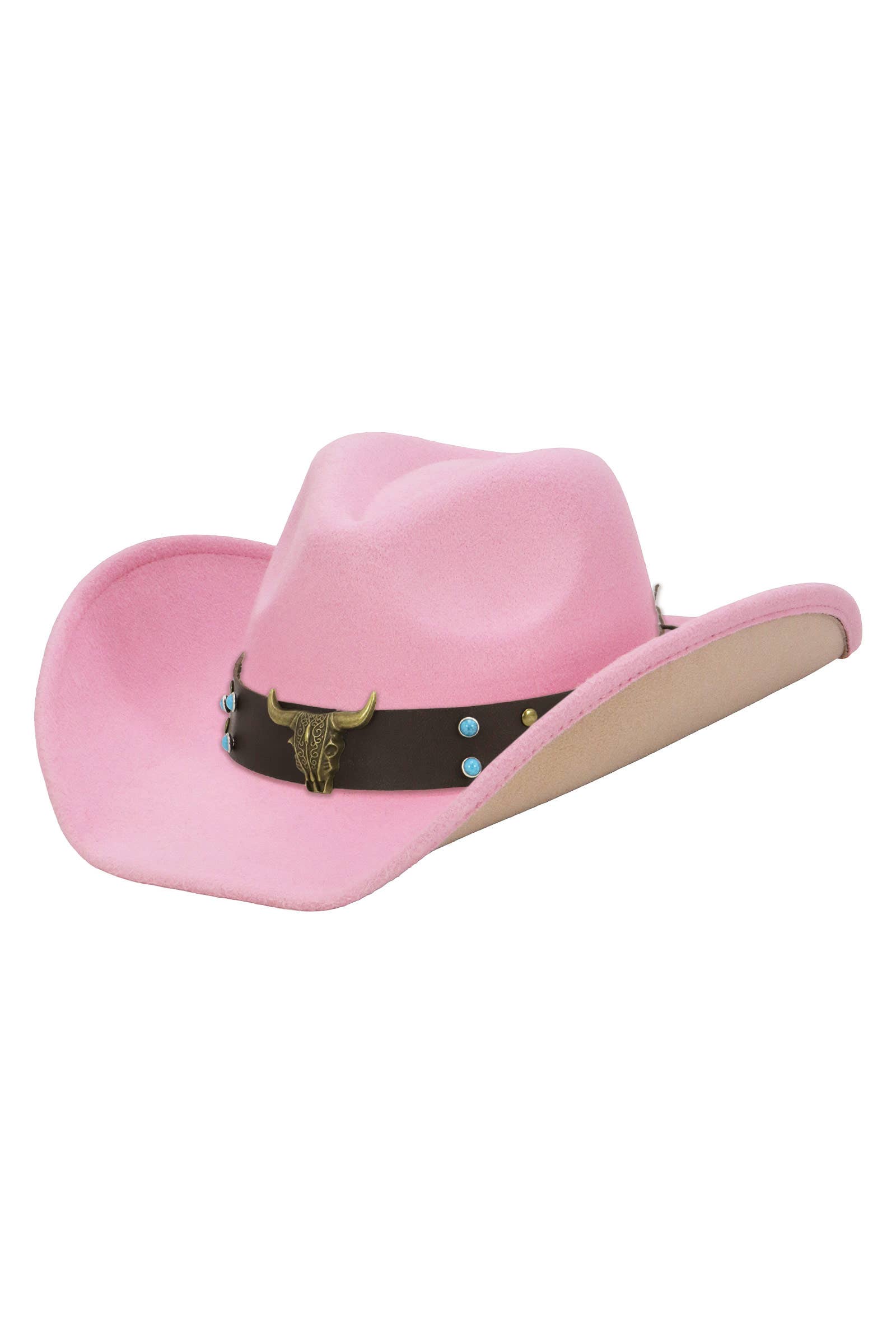 Cap Zone - Vendita all'ingrosso Cappello da cowboy - Unisex - Cappello da Cowboy in Feltro Bicolore Turchese Buffalo12