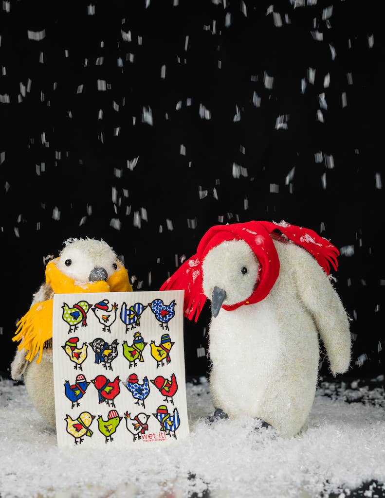 Wet-it! - Wholesale Theedoek/vaatdoek - Winter Little Chix Zweedse doek1