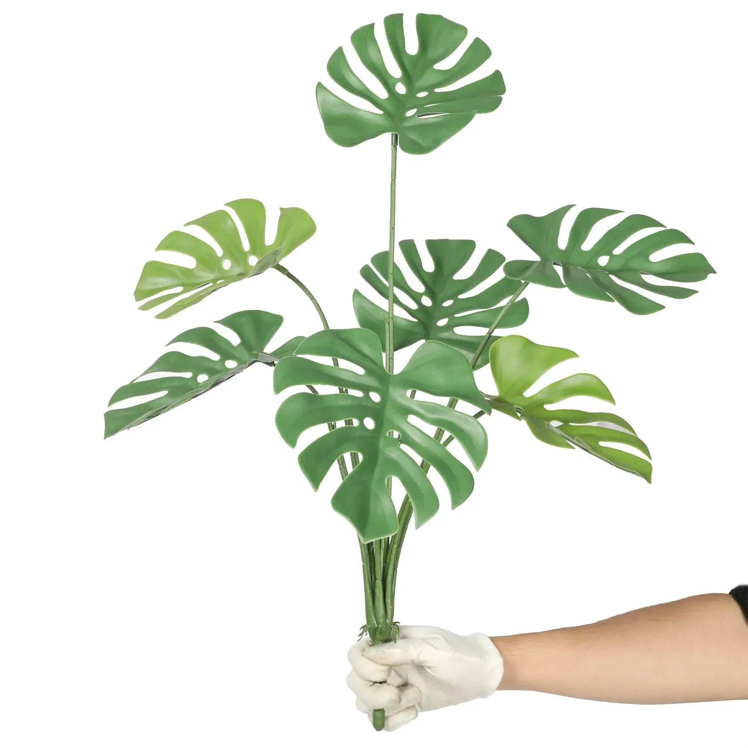 Designer Plants - Vente Plantes artificielles - Philodendron artificiel à feuilles fendues Monstera, tige de 24 pouces, résistante aux UV (résistante à l'extérieur)6