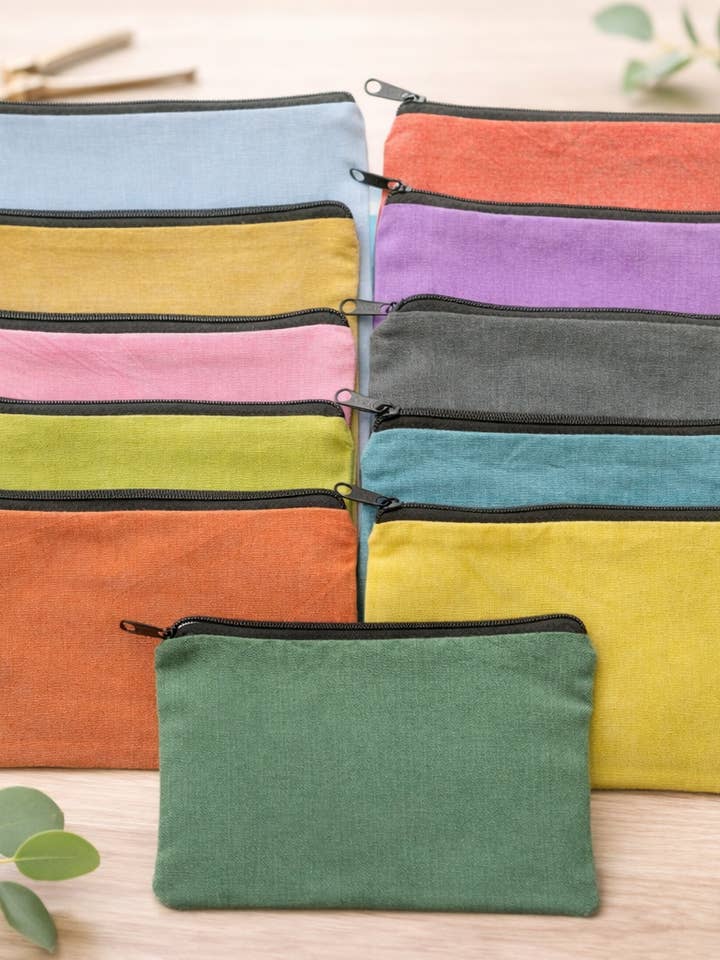 Canvas Zippered Pouch | Canvas Colored Pouch | Unbranded for wholesale by House of Kraft