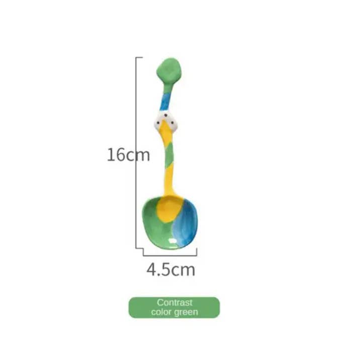 Homerely (We Cover All Import Duties) - Wholesale Kitchen spoon - Irregular Shape Design Long Handle Ceramic Soup Spoon1