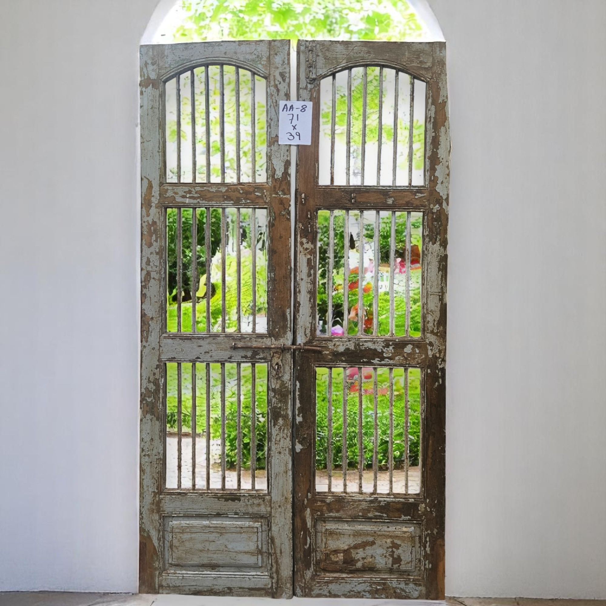 Wilco Home - Wholesale Wall Accent - One-of-a-kind Vintage Solid Wood Doors with Iron Protectors12