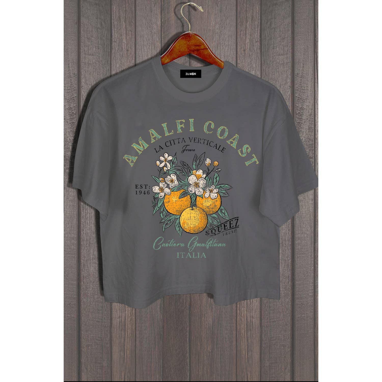 MINEB - Wholesale Screen Printed T-Shirt - Women's - AMALFI COAST ITALIA TOP0