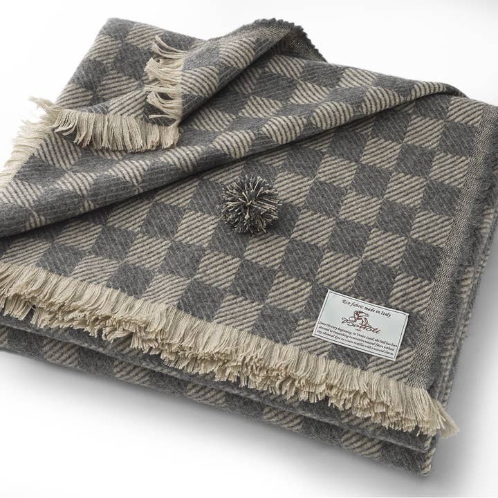 Bottoli - Wholesale Throw Blanket - Plaid vegetable dyed - Cashmere Wool - CHECKMATE1