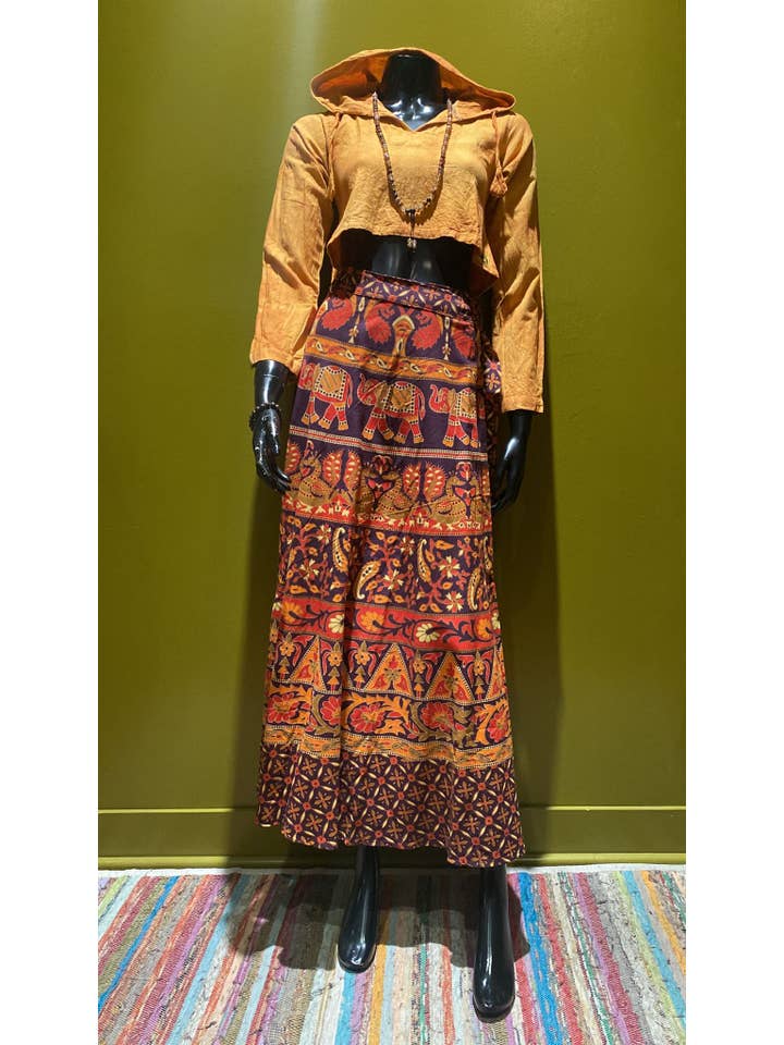 Katmandu Trading Co. - Wholesale Skirt – Women’s - Indian Cotton Print Wrap Skirt (Assorted)1