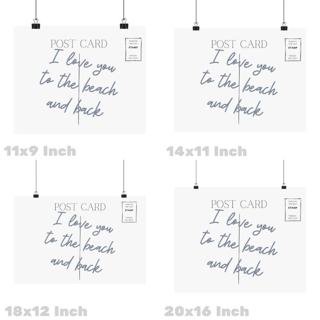 Honey Coast Print Co. - Wholesale Art Print - I Love You To The Beach And Back Coastal Love Letter Print2