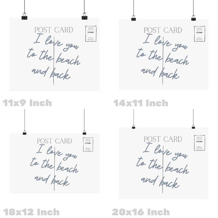 Honey Coast Print Co. - Wholesale Art Print - I Love You To The Beach And Back Coastal Love Letter Print2