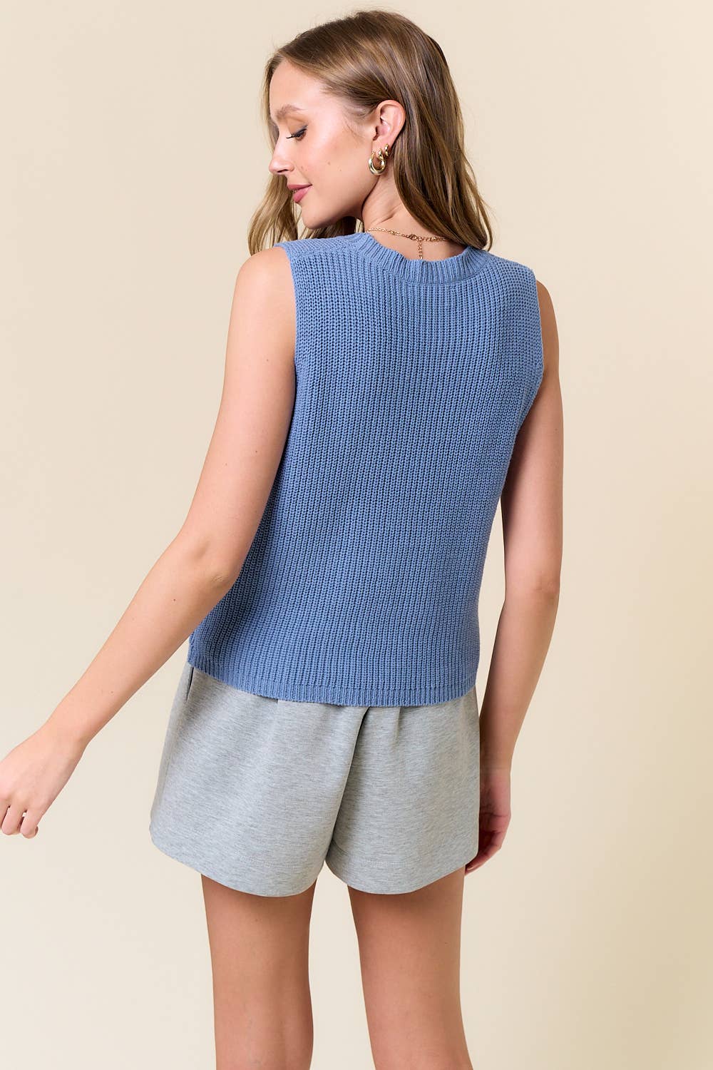 Doe and Rae - Wholesale Knit Sweater - Women's - ROUND NECK SUMMER SWEATER TANK TOP - 44943T-18