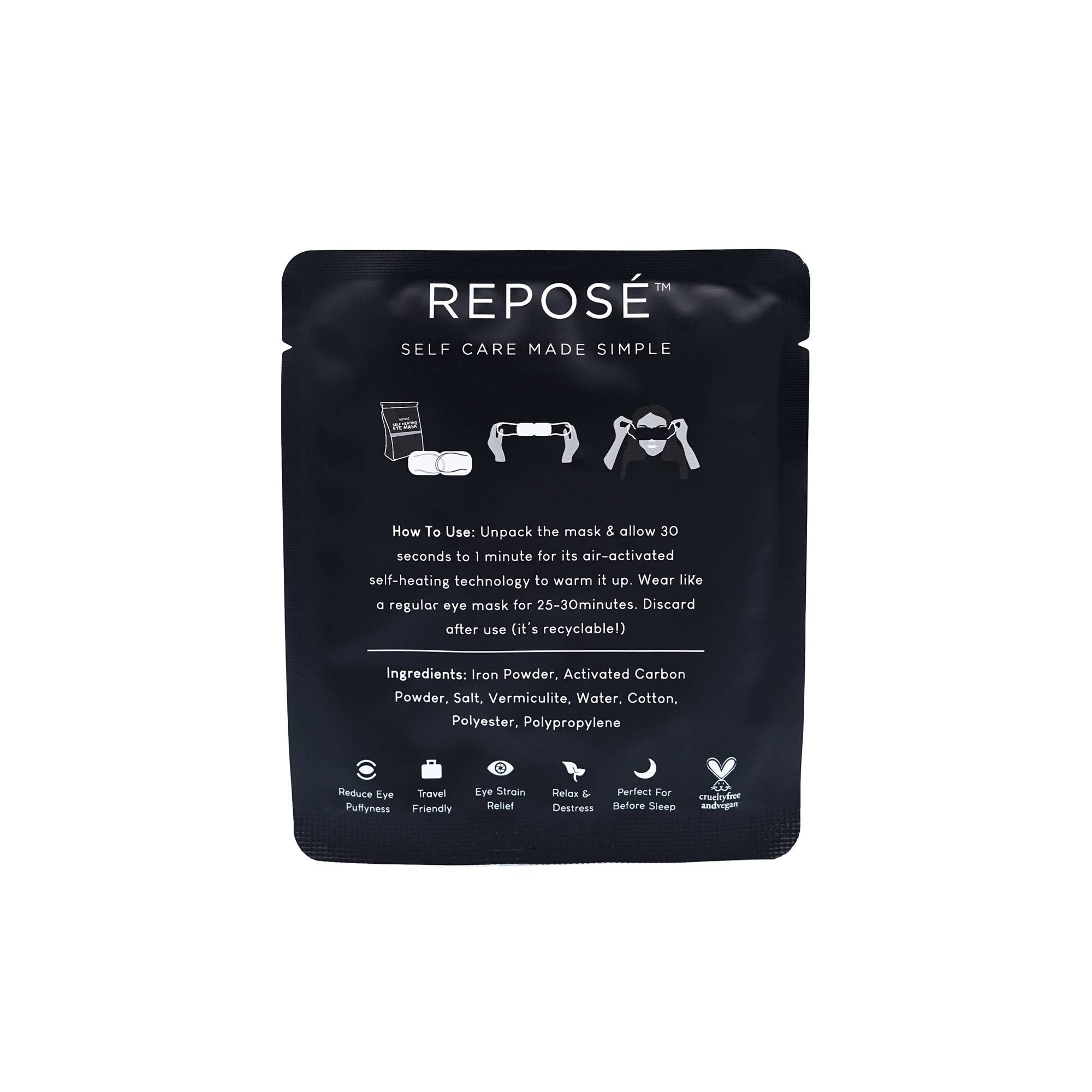 Reposé - Wholesale Sleep/Eye Mask - Self Heating Eye Mask for Dry Eyes, Eye Strain, Sleep3