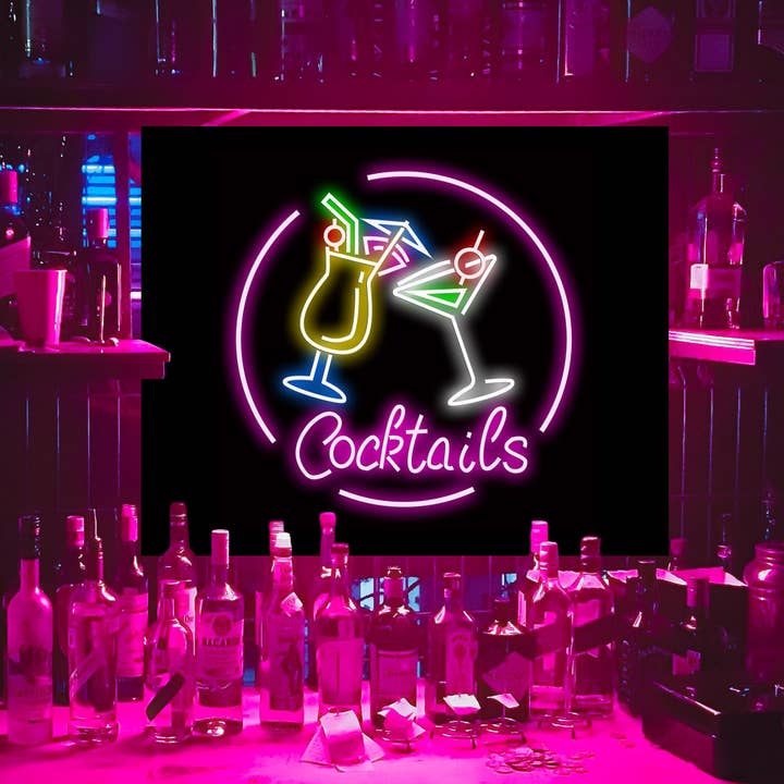 LED Neon Sign COCKTAILS 3 with remote control for wholesale by Mad About Neon