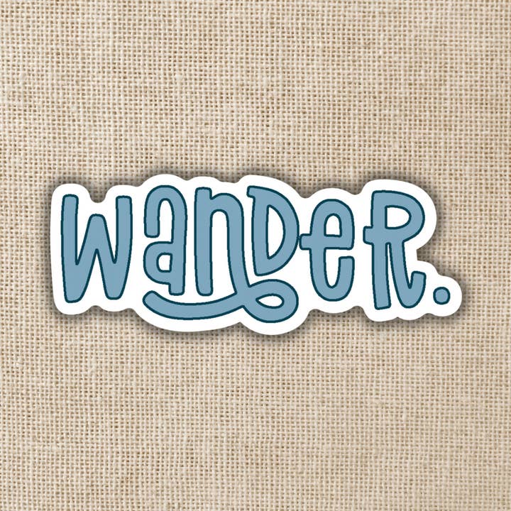 Wander Sticker, 3-inch for wholesale by Kingdom of Threads