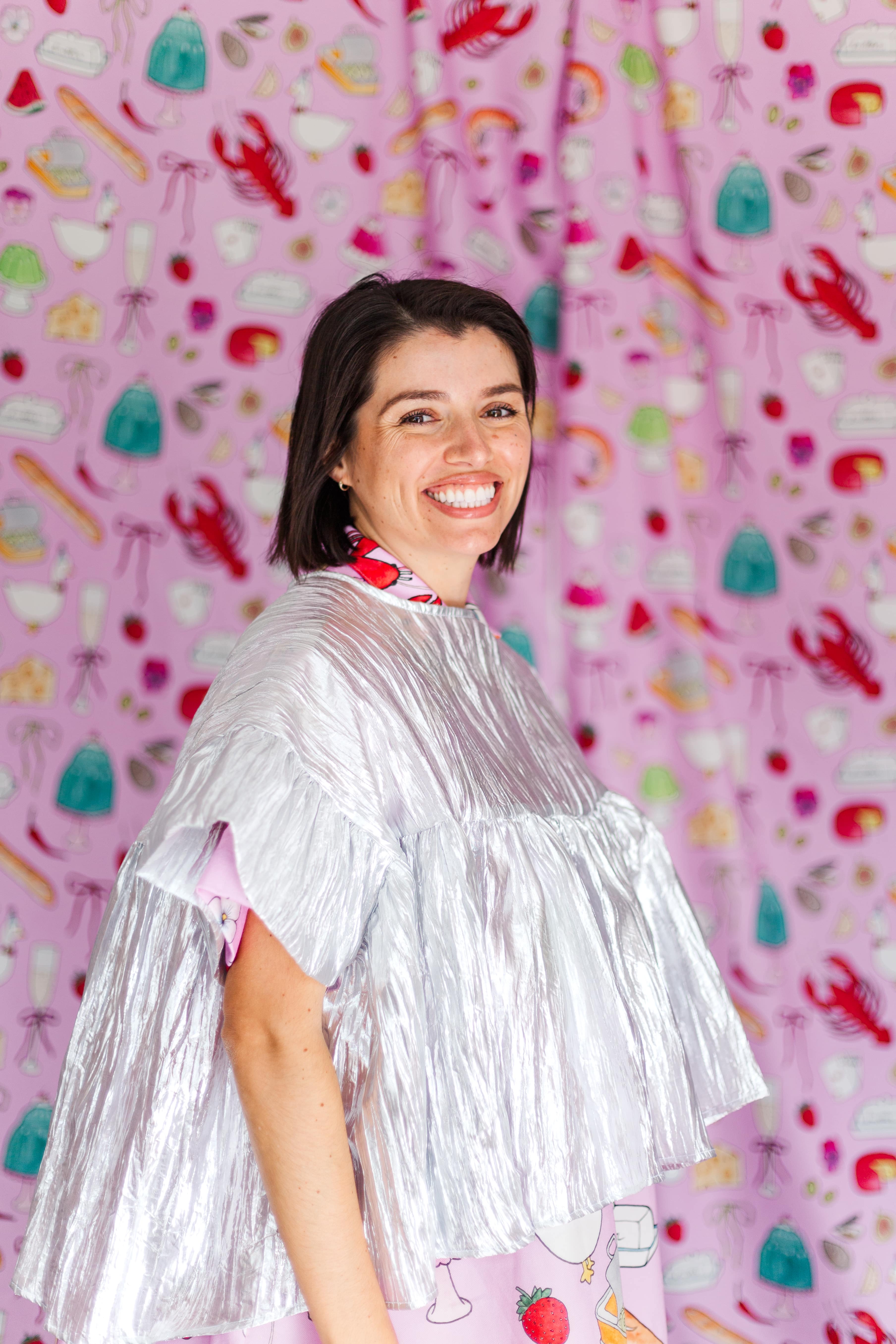 Nettle Studios - Wholesale Blouse - Women's - Size-Inclusive Plus Size Womens Silver Metallic Gathered Top39