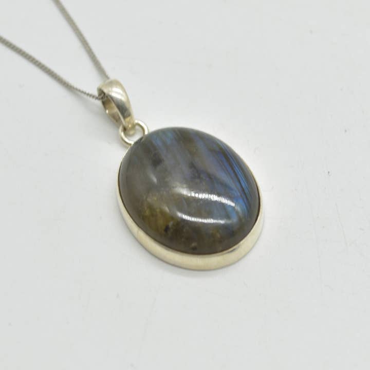 Oriental Direct Craft Supplies - Wholesale Individual Charm/Pendant - Labradorite Pendant in 925 Silver, 2.3cm-3.5cm, No Chain5