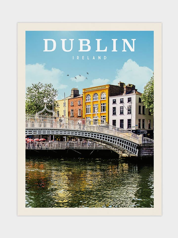Dublin, Irlande - Vintage Travel Print pour la vente par Vintaprints