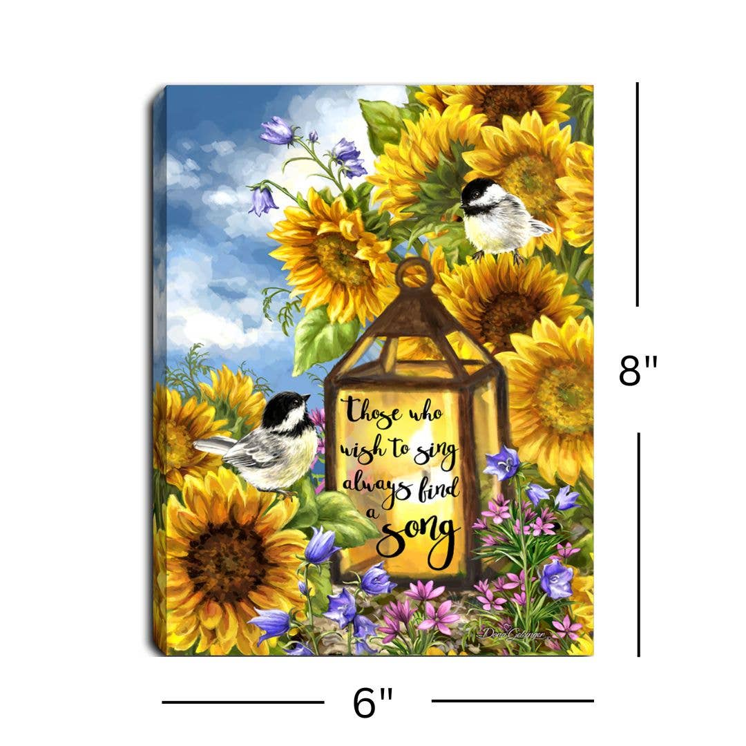 Glow Decor - Wholesale Decorative Tabletop Object - Sunflower Friends 8x6 Lighted Tabletop Canvas2
