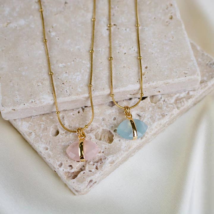 Patti // Dainty Crystal Charm Necklace for wholesale by TISH jewelry