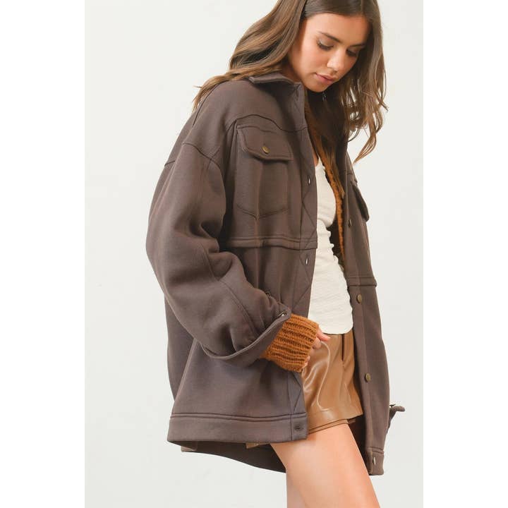 HYFVE - Wholesale Jacket - Women's - HF24F778-Washed Fleece French Terry Jacket
