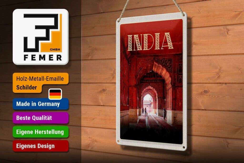 Femer - Wholesale Sign - Travel 20x30 cm India Inner Mosque Red Praying Islam Sign Tin Sign2