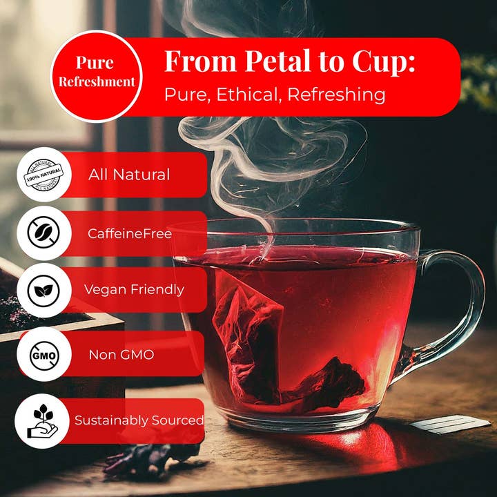 Akshit - Wholesale Loose Tea - 50 Pure Hibiscus Tea Bags, Te De Hibisco, Caffeine Free 5oz.2