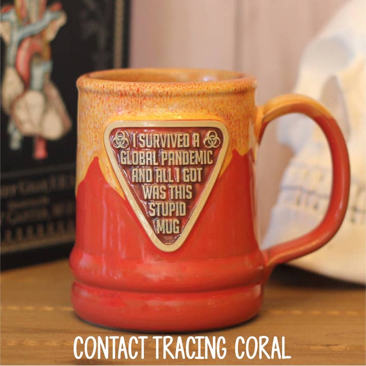 Pandemic Survivor Handcrafted Pottery Mug for wholesale by Rad Girl Creations
