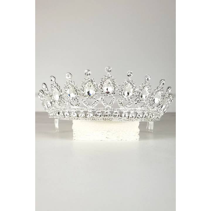 Chicas - Wholesale Tiara - Women's - One Size Fits All Metal Tiara With Jewel Rhinestones HT879-56