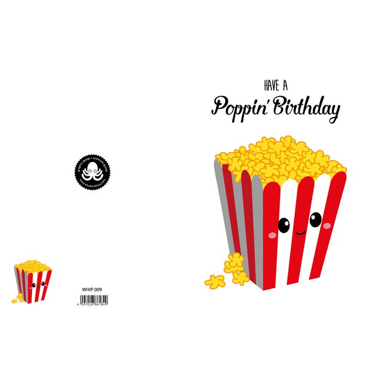 Studio Inktvis - Wholesale Birthday Card - Greeting card Have a poppin birthday popcorn