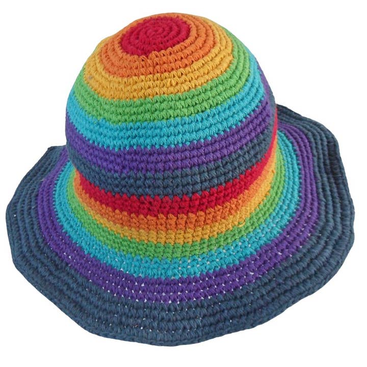 Rainbow cotton hat for wholesale by Koseli Handmade