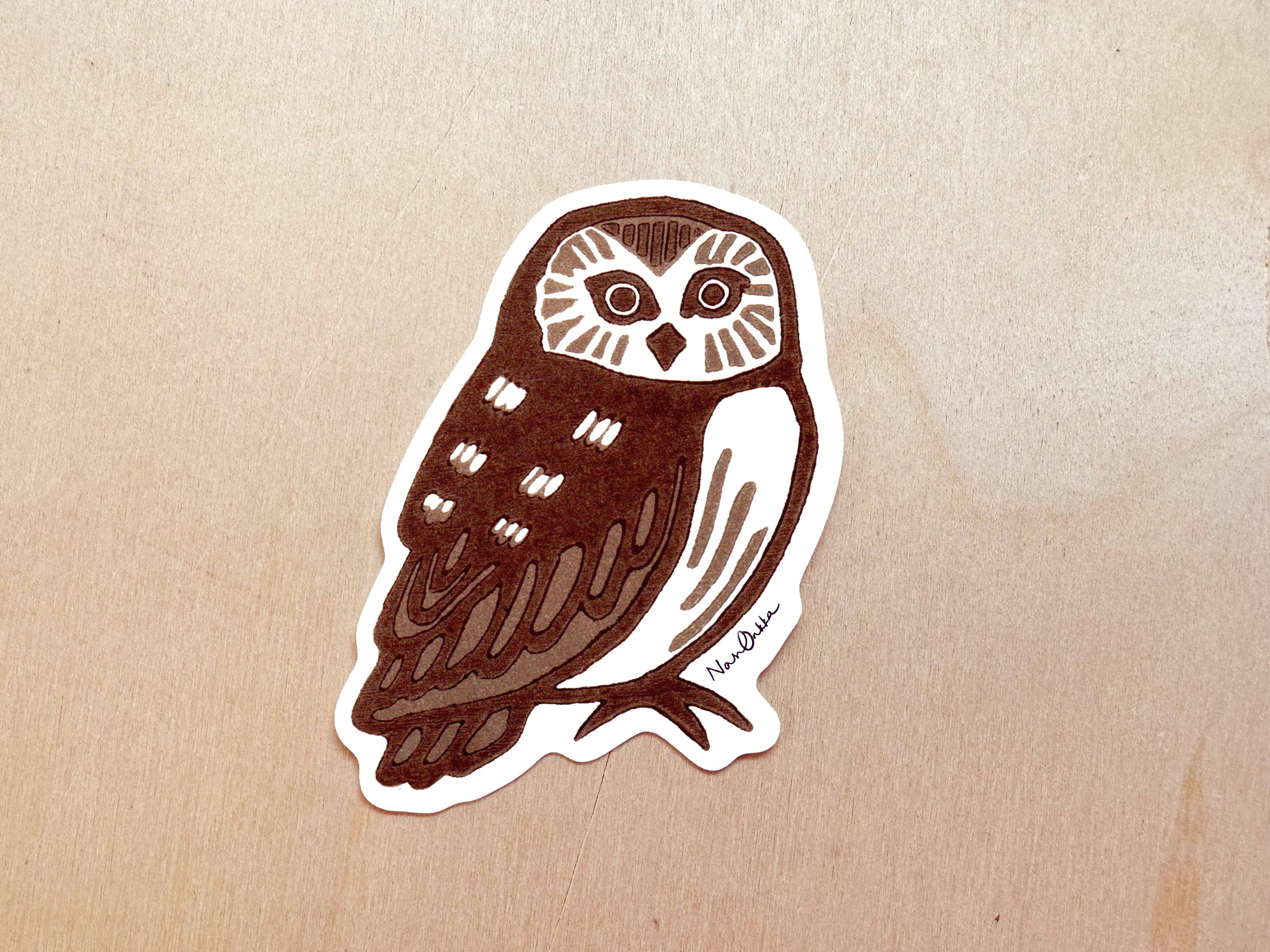 Nan Onkka Prints - Wholesale Sticker - Owl Diecut Sticker0