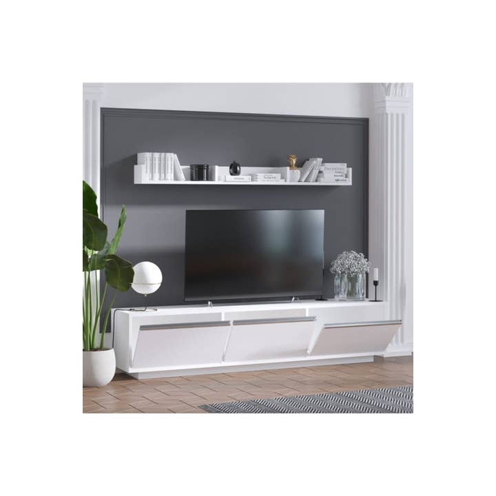 Multi Colored Decormet Prag TV Unit White for wholesale on Faire4