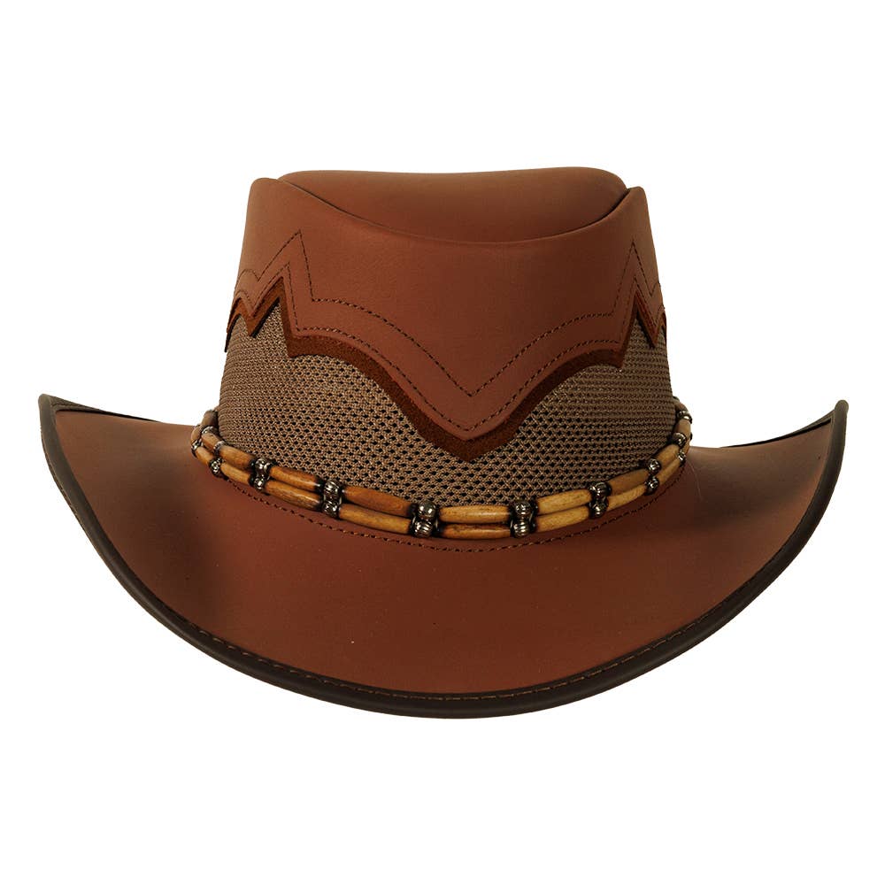American Hat Makers – Chapéu de cowboy - Unissexo por atacado – Chapéu de Rede em Pele Genuína Outback - Estilo Sierra32