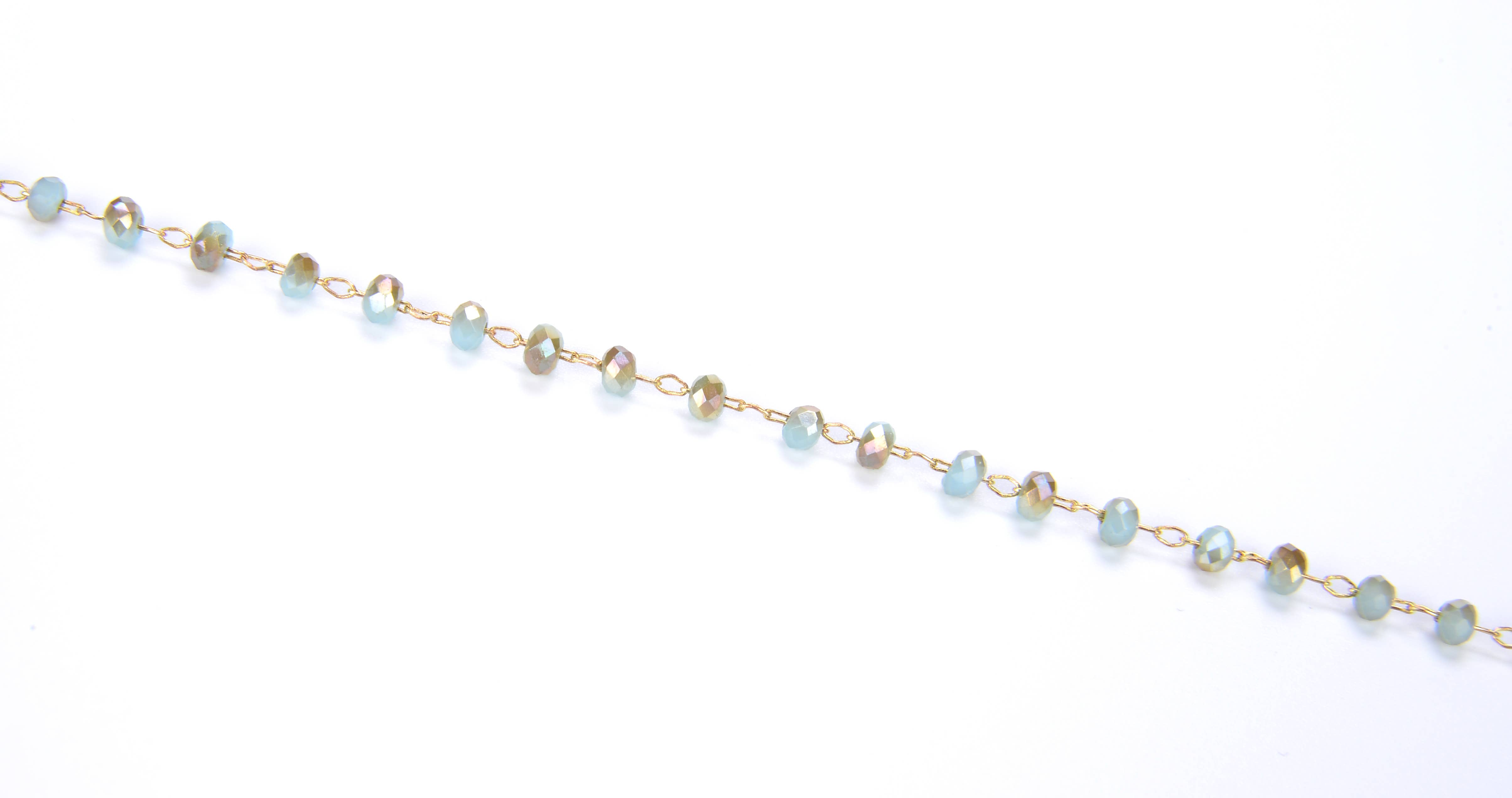 Beads Creation – wholesale Beads – Champagne Faceted Crystal Beaded Chain by Foot1