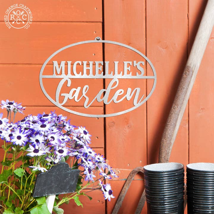 Garden Custom Ovals - 4 Styles - Personalized Garden Signs Decorative Outdoor for wholesale by Rusted Orange Craftworks Co.