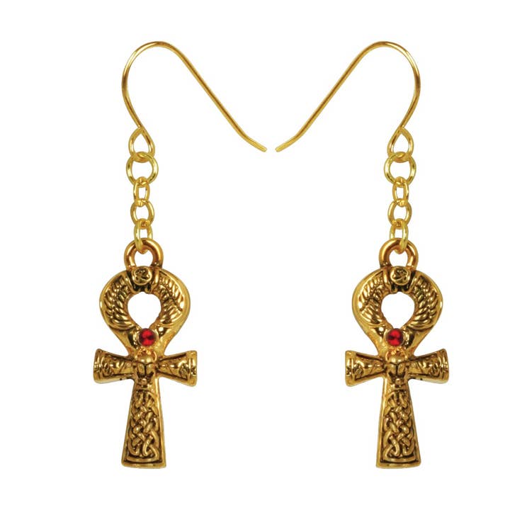 Pacific Trading - Wholesale Dangle Earrings - Egyptian Ankh Earrings Pewter