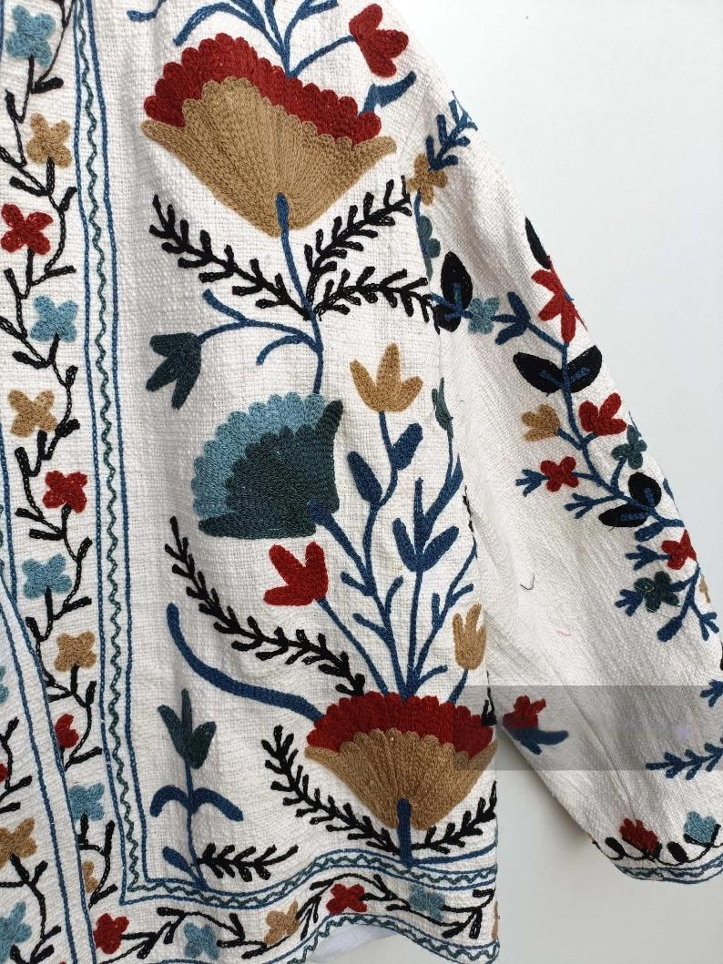 Ayras World – wholesale Jacket – Women's – Cotton Suzani Jacket - White4