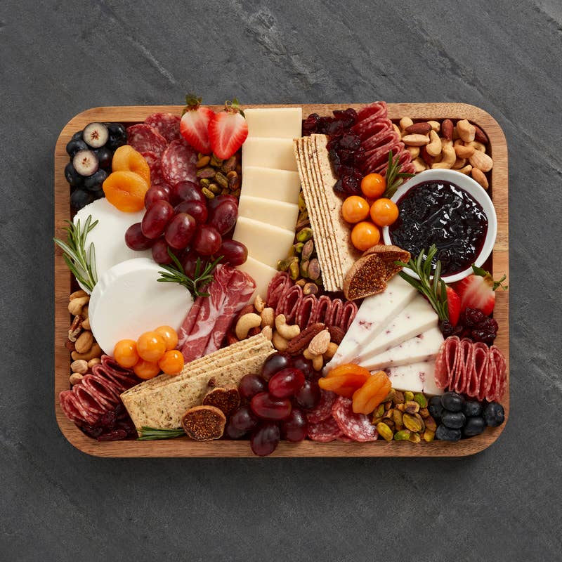Lifetime Brands - Wholesale Cutting Board - Farberware Acacia Cutting Board with white handles2