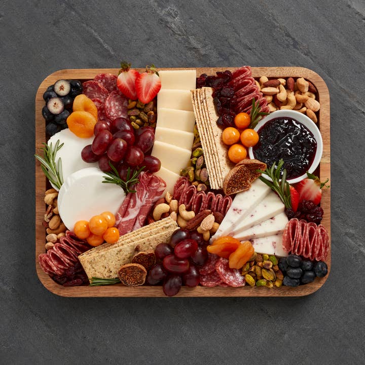 Lifetime Brands - Wholesale Cutting Board - Farberware Acacia Cutting Board with white handles2