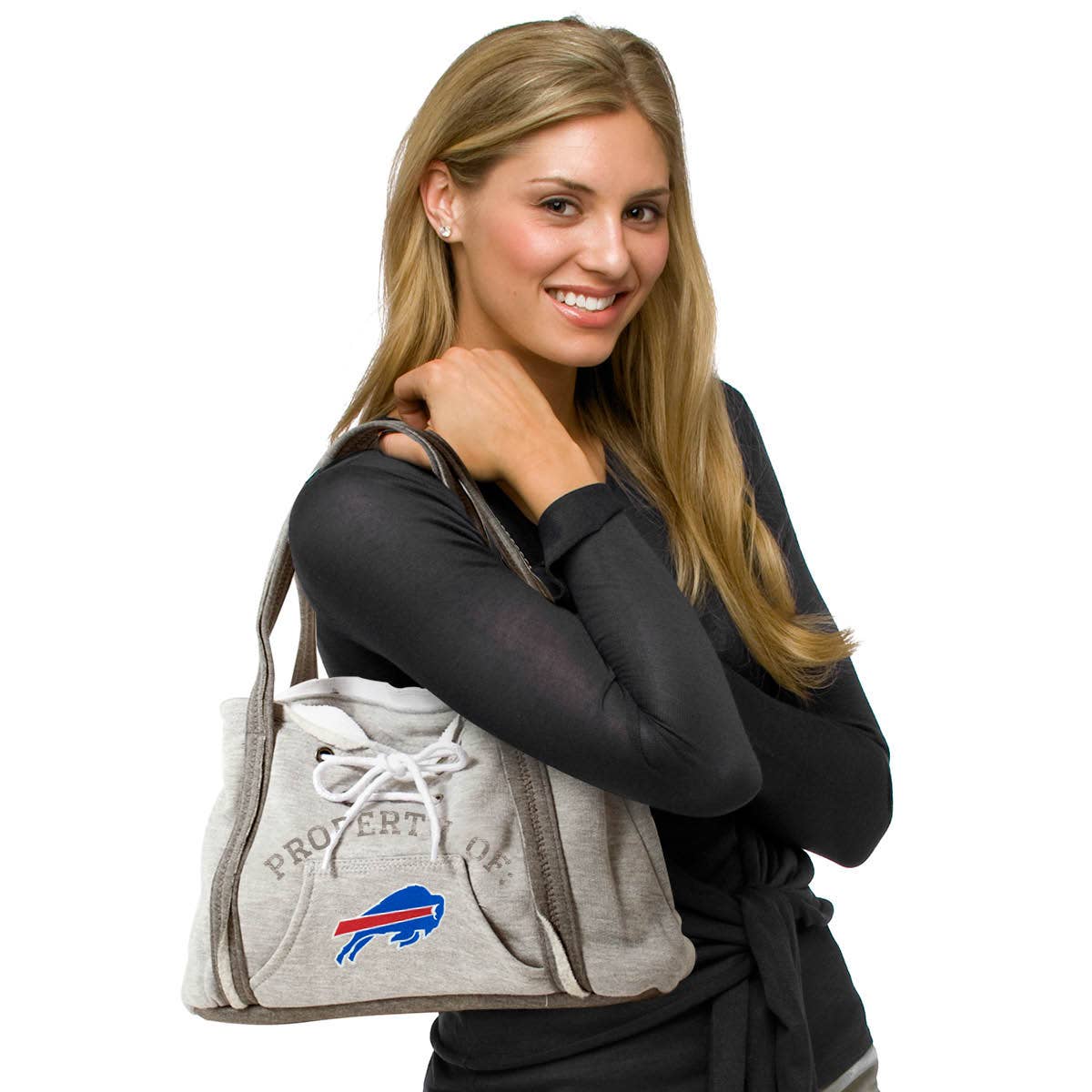 Grey NFL Buffalo Bills Hoodie Purse for wholesale on Faire1