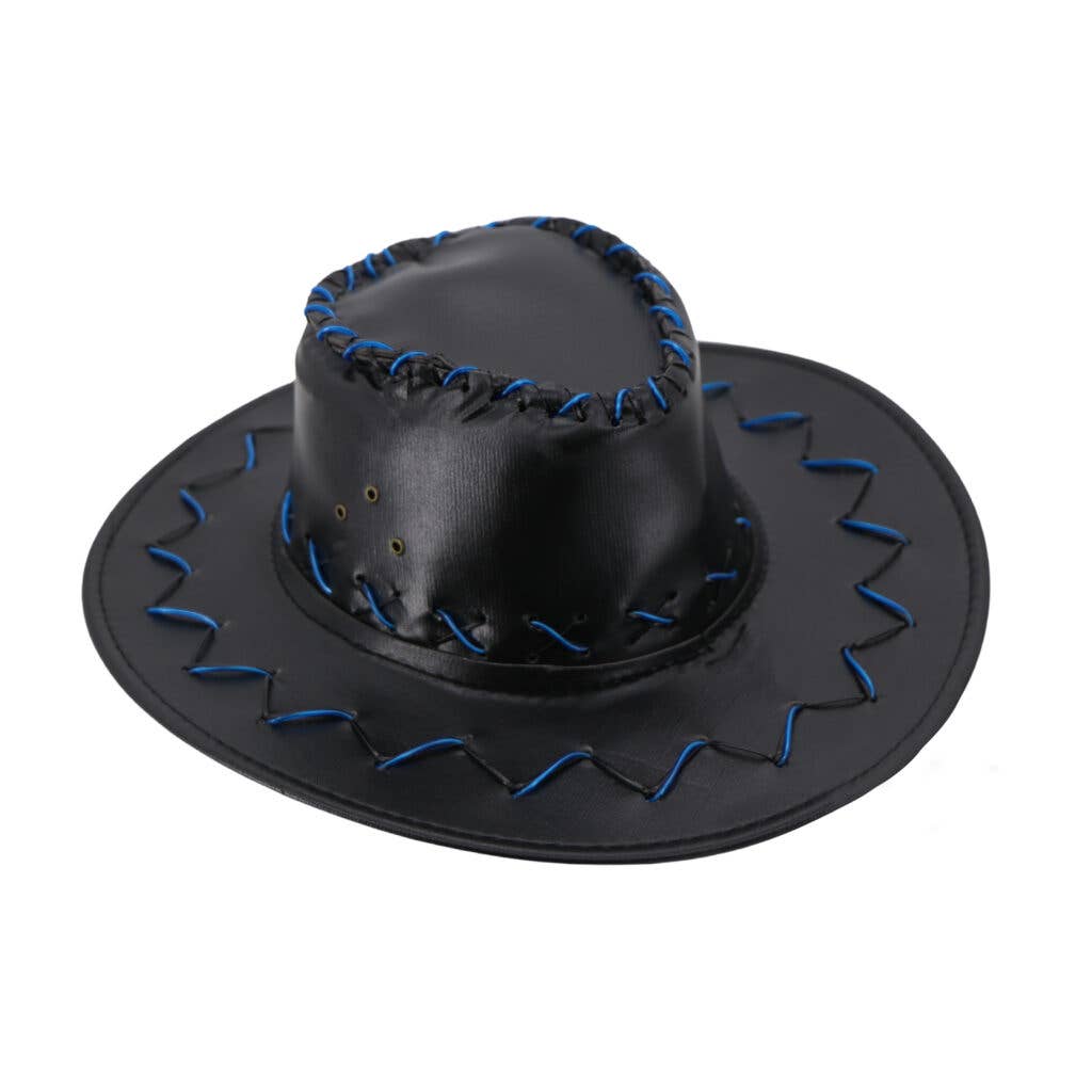 Western Fashion - Wholesale Cowboy Hat - Unisex - JC550 - Leatherette Light Up Cowboy Hat led1