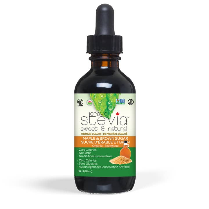 Crave Stevia - Vente Sucre - Gouttes liquides érable et cassonade