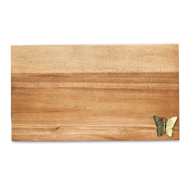 Modern Acacia Rectangle w/ Board Charm 14 x 8" for wholesale by Sophistiplate