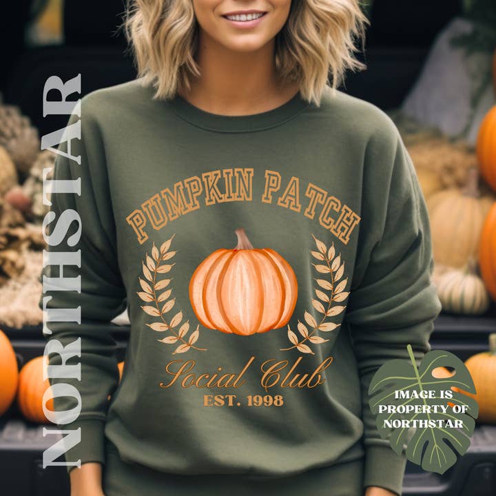 Pumpkin Patch Social Club Fall Sweatshirt for wholesale by Northstar