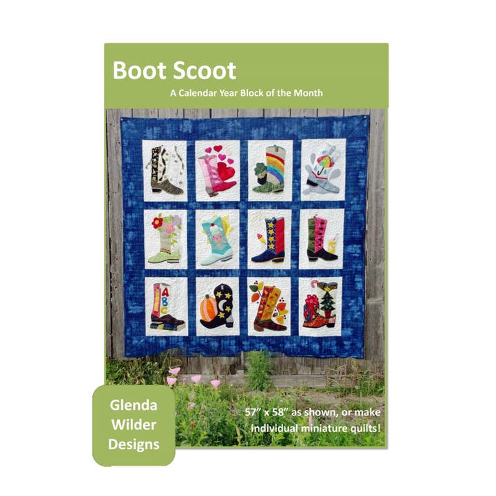 Boot Scoot Quilt Pattern - Fusible Applique for wholesale by Glenda Wilder Designs