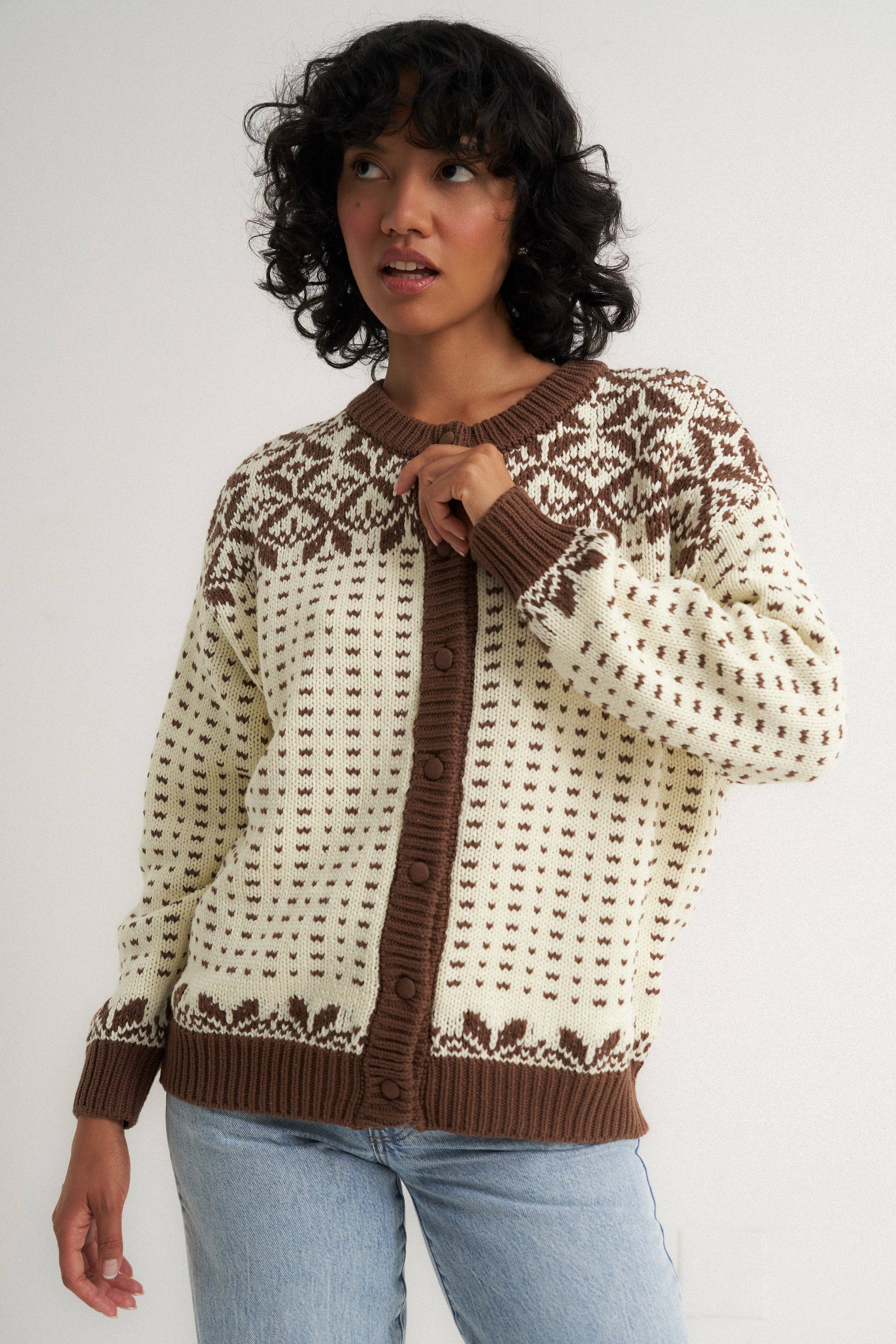 Callahan Knitwear - Wholesale Knit Sweater - Women's - Oversized Maeve Cardigan - Toffee1