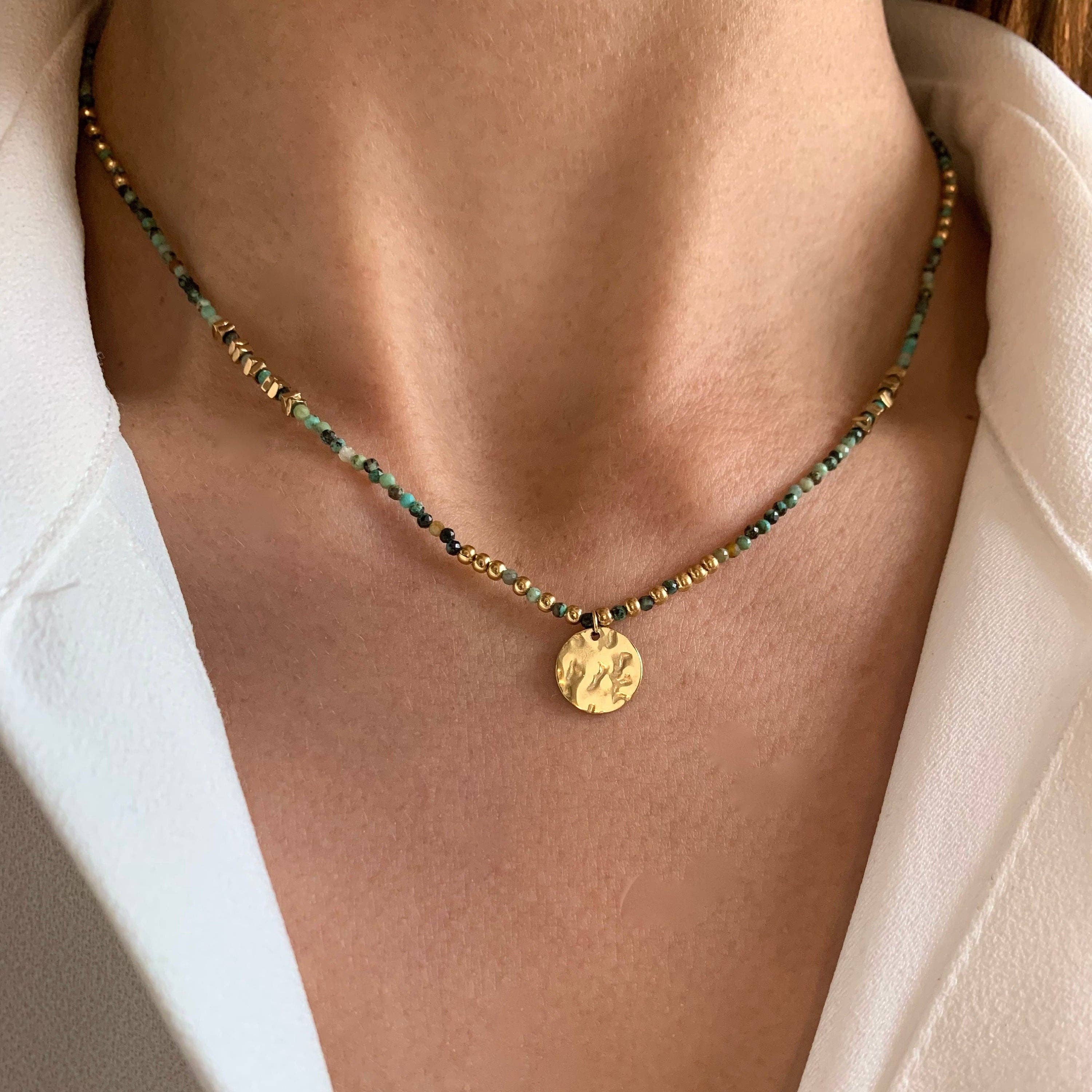 Meora Paris – Colar pingente/pendente por atacado – Colar com Pedra Turquesa do Deserto2