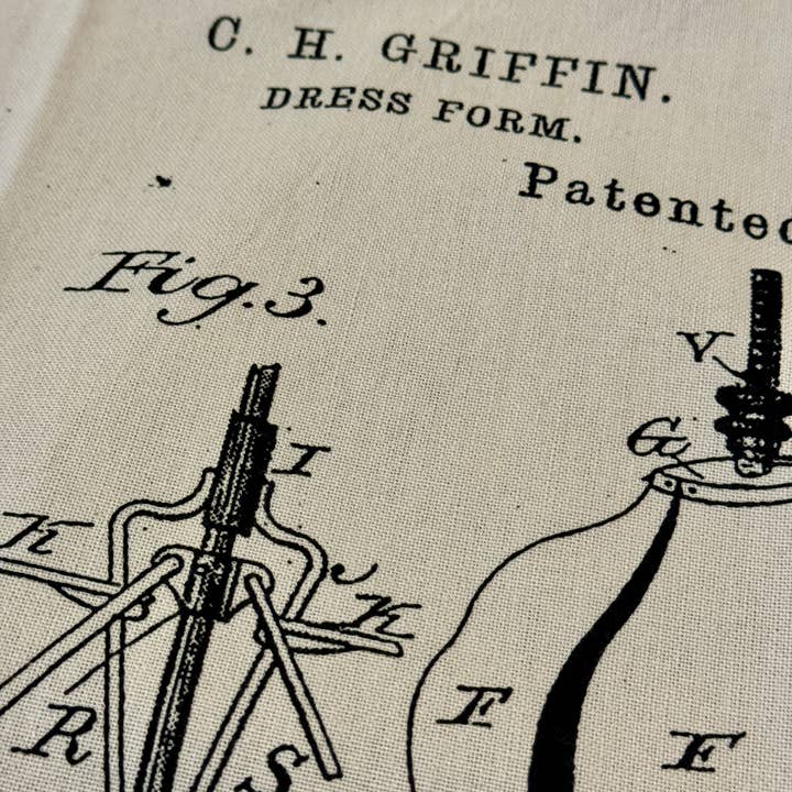 Monahan Papers - Wholesale Tea Towel - Screen Printed C.H. Griffin Dress Form Tea Towel 1