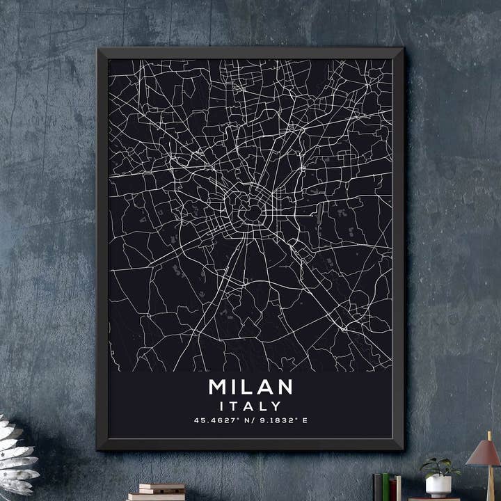 Milan, Italy Map for wholesale by Artable