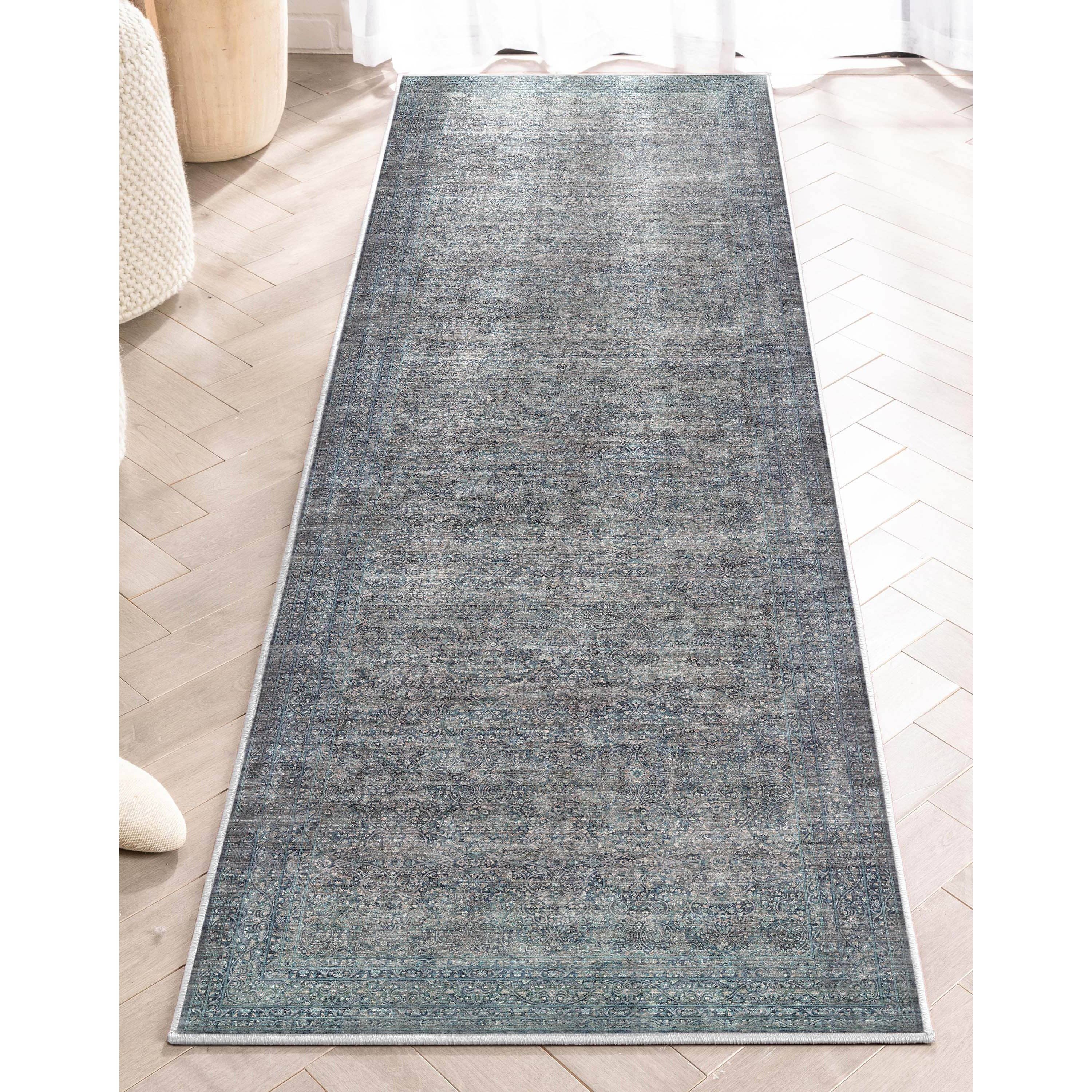 Well Woven - Vente Tapis - Tapis à tissage plat bleu oriental persan vintage Juliette9